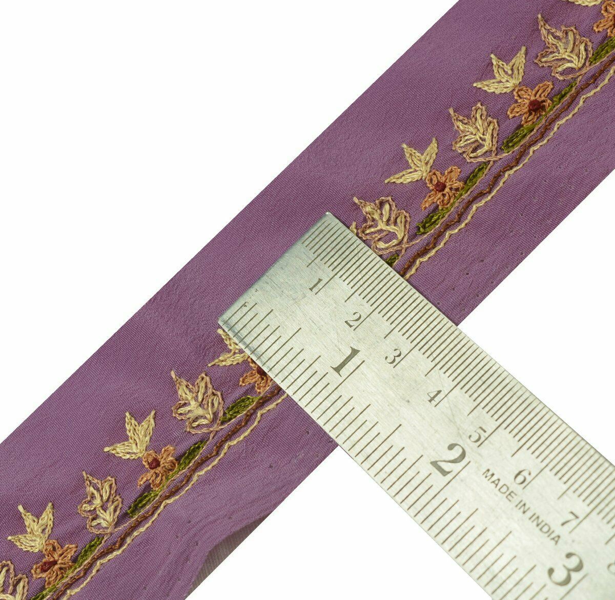 Vintage Saree Border Indian Craft Trim Antique Hand Embroidered Ribbon Lace