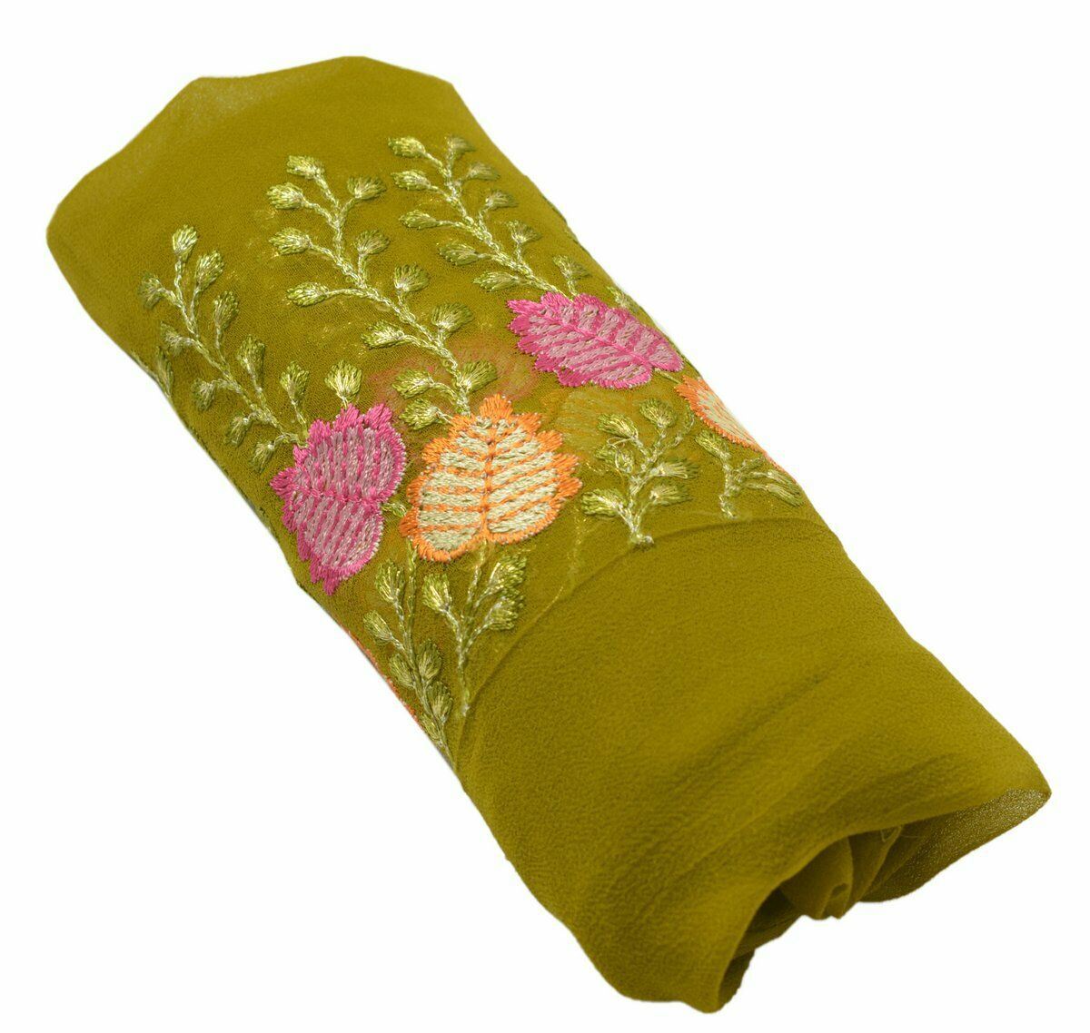 Vintage Saree Border Indian Craft Trim Antique Embroidered Leafs Ribbon Lace