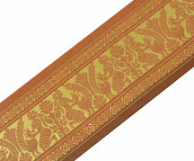 Vintage Saree Border Indian Craft Trim Antique Lady Peacock Woven Ribbon Lace