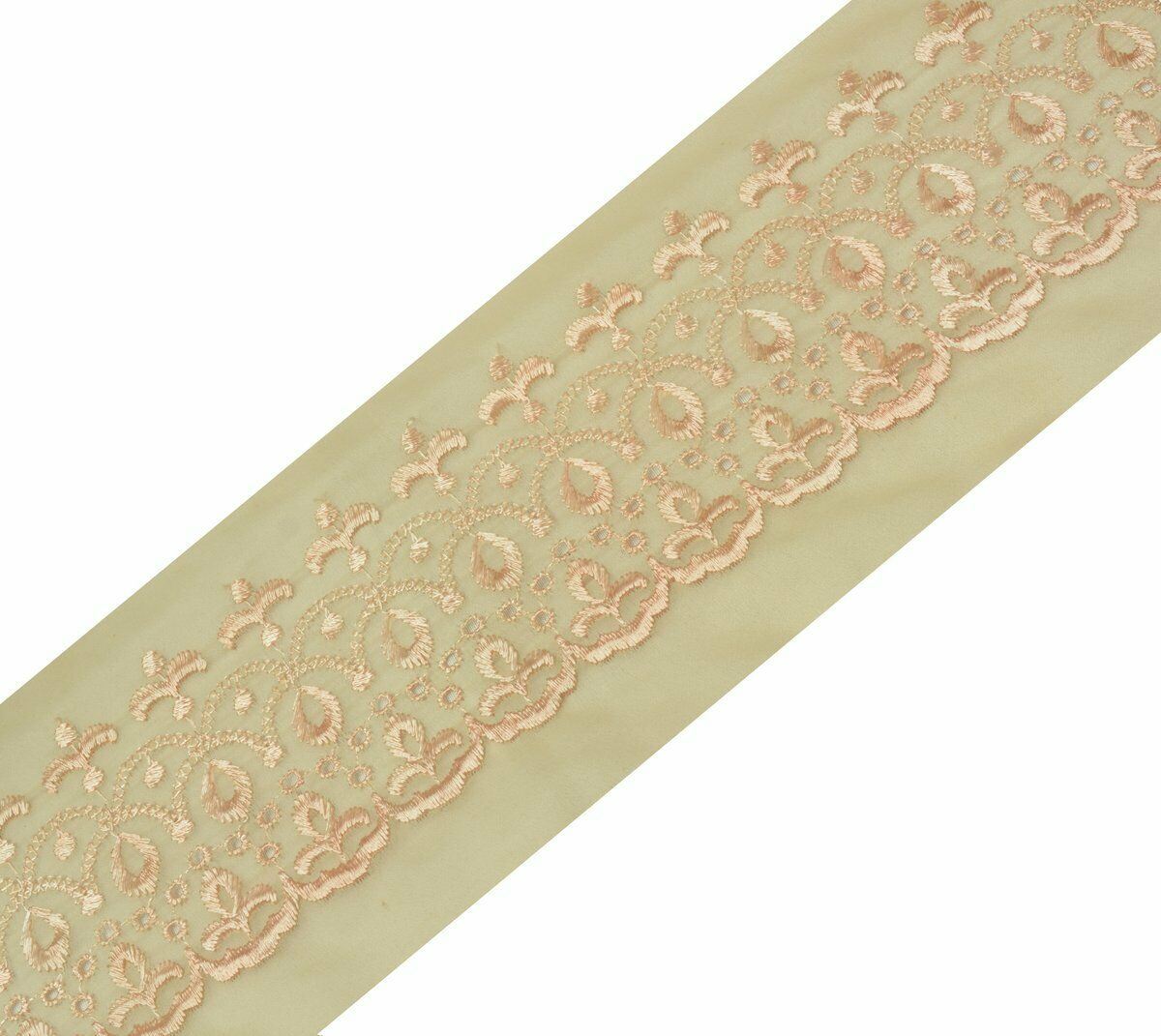 Vintage Saree Border Indian Craft Trim Antique Embroidered Cut Work Ribbon Lace