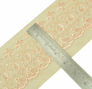 Vintage Saree Border Indian Craft Trim Antique Embroidered Cut Work Ribbon Lace