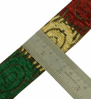 Vtg Saree Border Indian Craft Trim Antique Copper Zari Woven Multi Color Lace