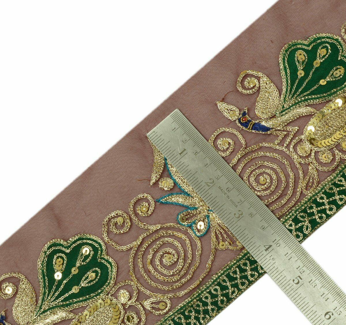 Antique Vintage Saree Border Craft Trim Embroidered Patch Work Peacock Lace