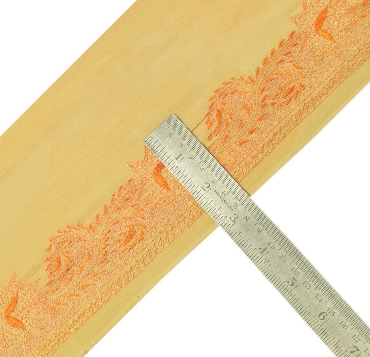 2.25" W Vintage Sari Border Indian Craft Trim Embroidered Sewing Ribbon Lace