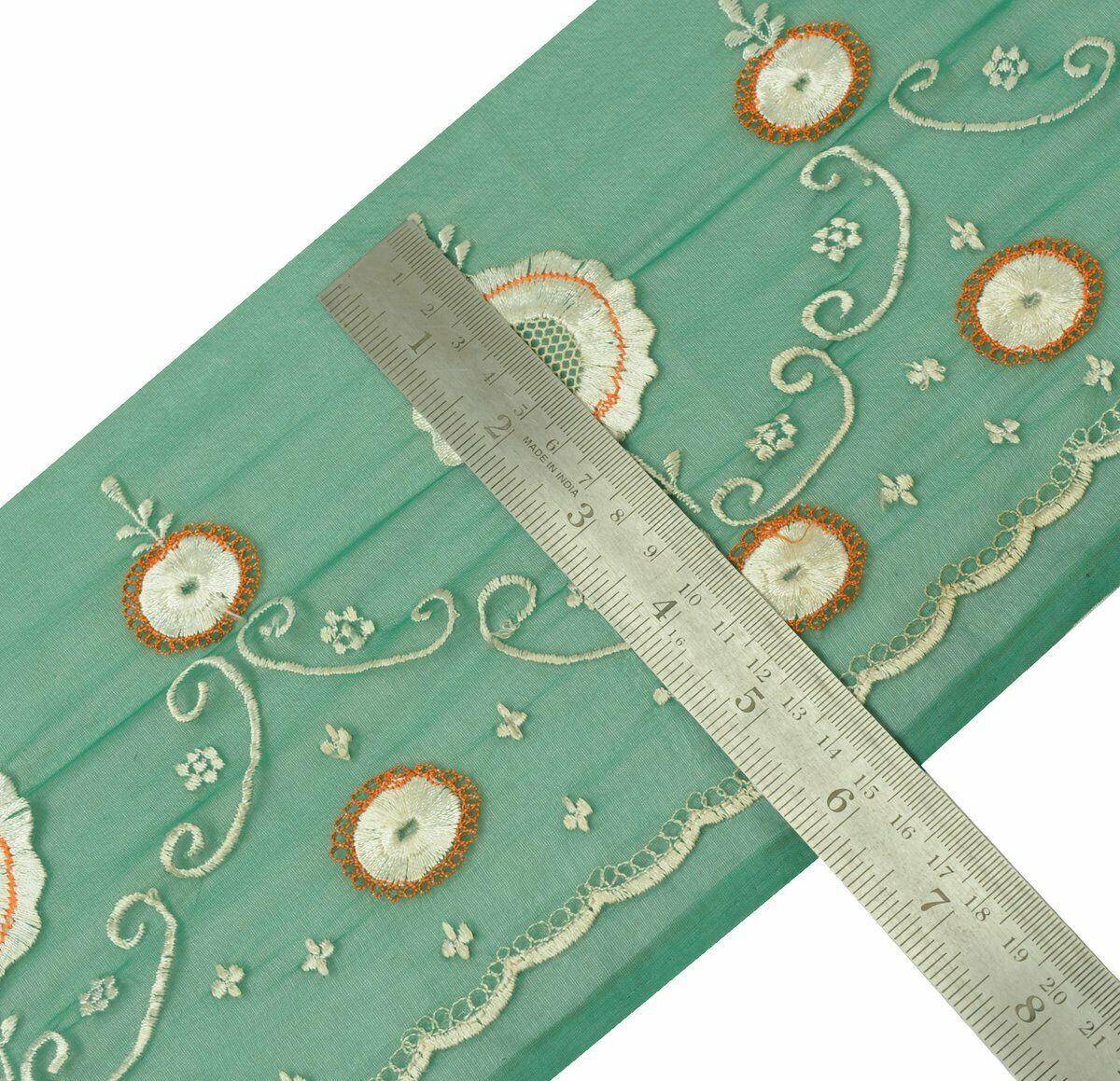 Vintage Saree Border Indian Craft Trim Antique Embroidered Floral Lace Ribbon