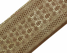 Antique Vtg Woven Zari Brocade Banarasi Saree Border Indian Craft Trim Musatrd