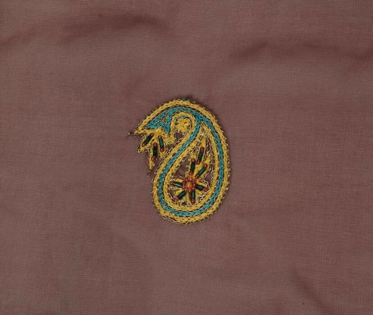 Indian Art Silk Vintage Sari Remnant Scrap Fabric for Sewing Craft Maroon