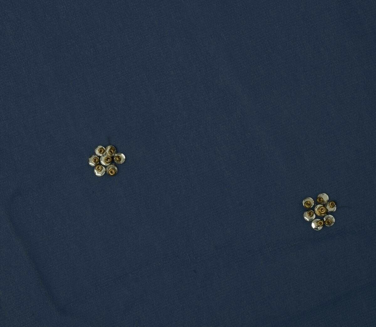 Blend Georgette Silk Vintage Sari Remnant Scrap Fabric for Sew Craft Bluish Gray