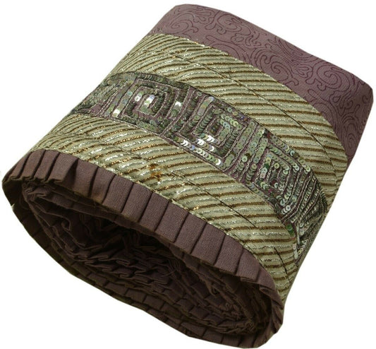 Vintage Sari Border Indian Craft Trim Sequins Embroidered Patch Work Ribbon Lace