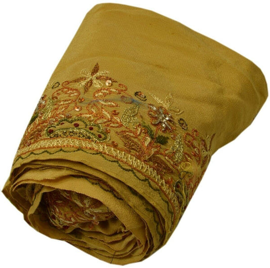 Vintage Sari Border Indian Craft Trim Hand Embroidered Cream Sewing Ribbon Lace