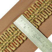 Vintage Sari Border Indian Craft Trim Hand Beaded Embroidered Ribbon Lace Brown