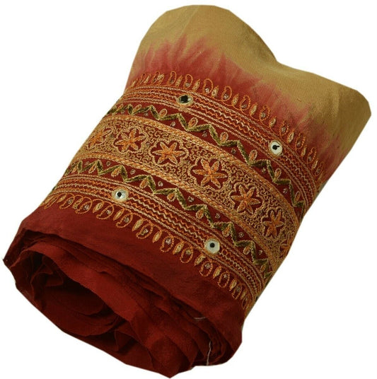 Vintage Sari Border Indian Craft Trim Embroidered Sewing Ribbon Lace Deep Red