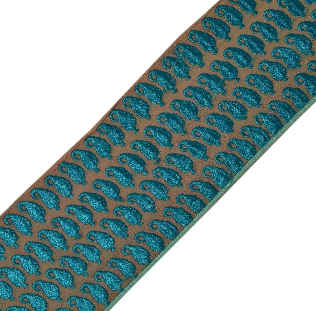 Vintage Sari Border Indian Craft Trim Paisley Embroidered Sewing Ribbon Lace