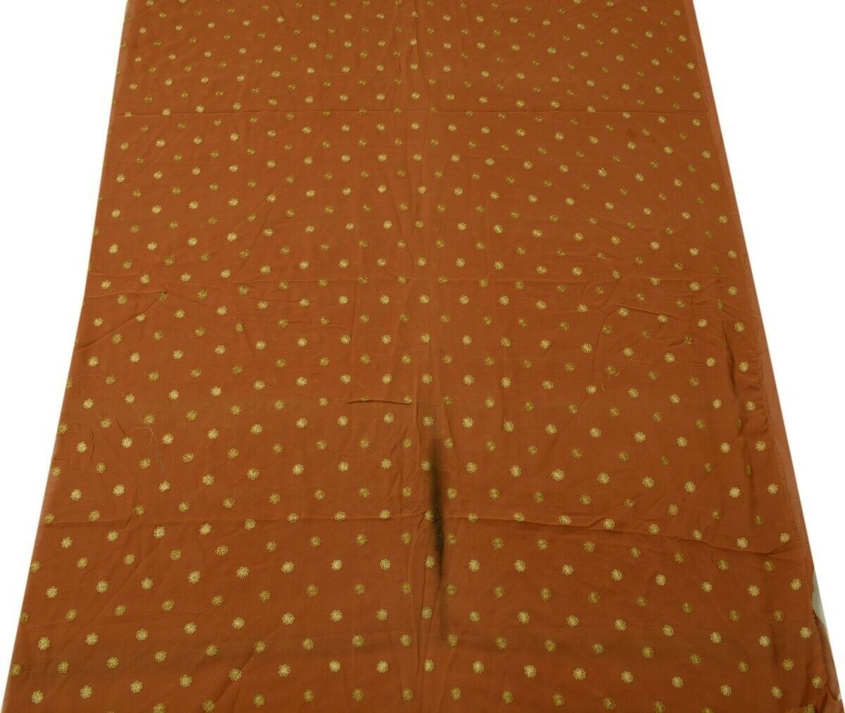 100% Pure Georgette Silk Vintage Sari Remnant Scrap Fabric for Sewing Craft Brow