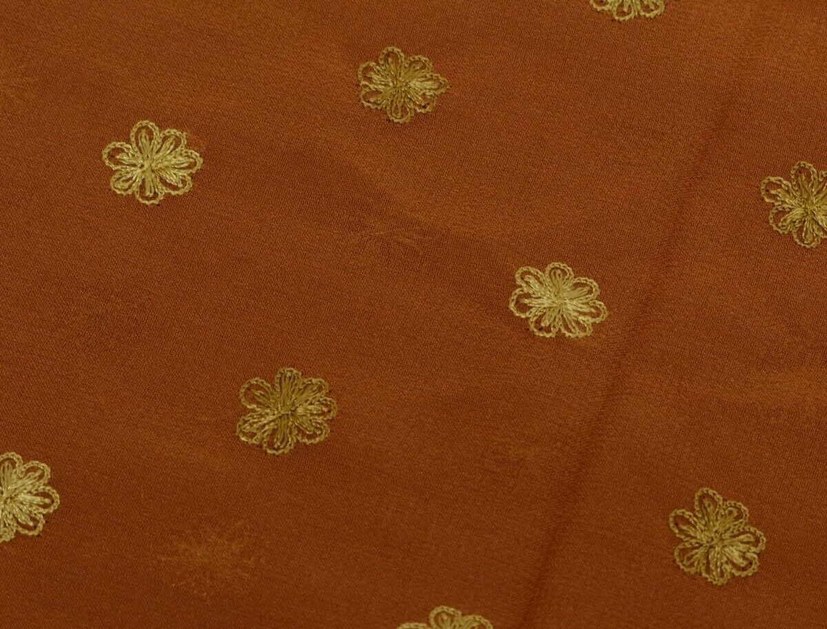 100% Pure Georgette Silk Vintage Sari Remnant Scrap Fabric for Sewing Craft Brow