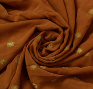 100% Pure Georgette Silk Vintage Sari Remnant Scrap Fabric for Sewing Craft Brow