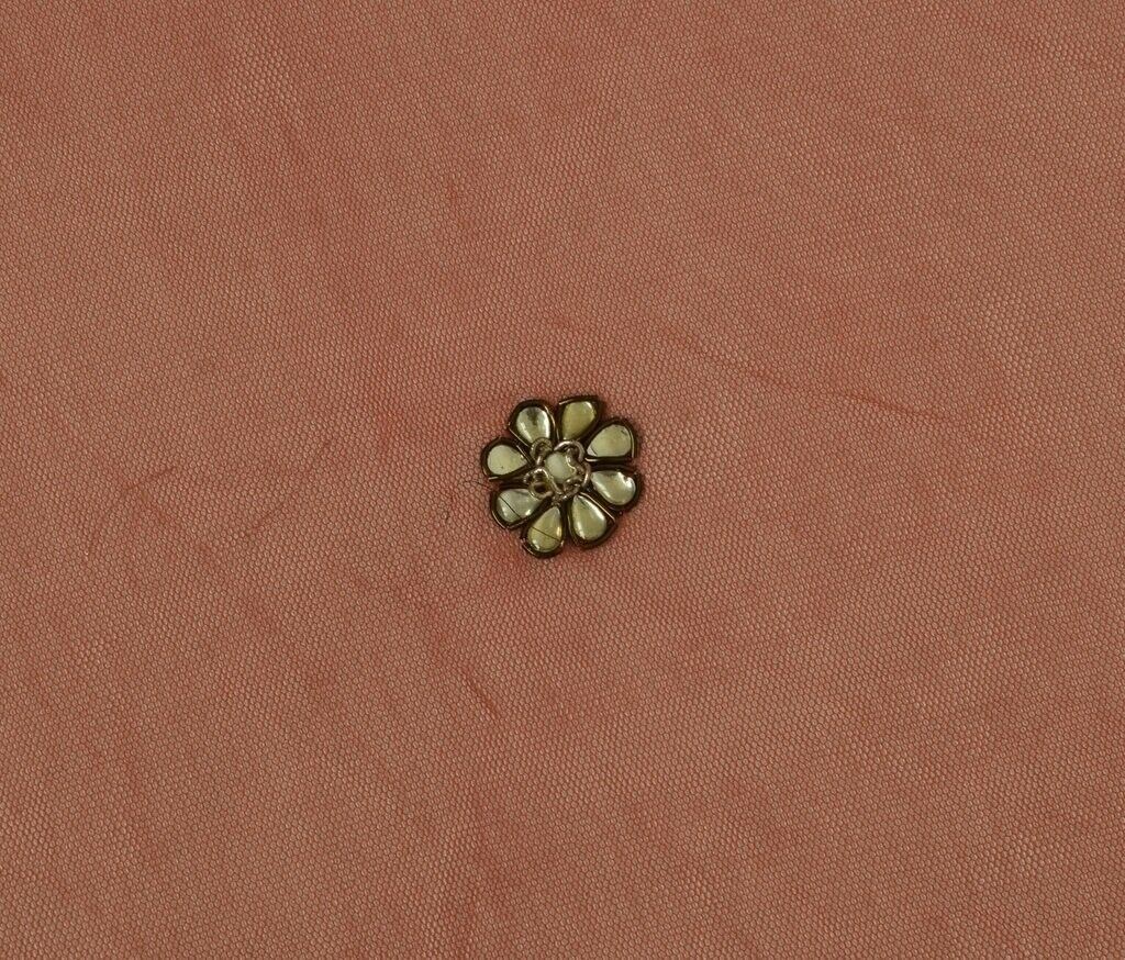 Vintage Sari Remnant Scrap Hand Beaded Kundan NET Fabric for Sewing Craft Orange