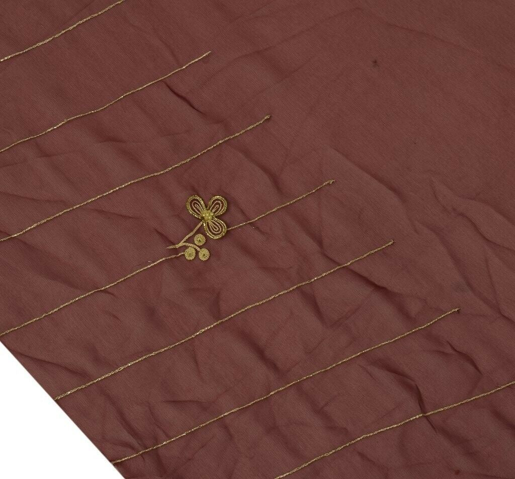 Indian Art Silk Vintage Sari Remnant Scrap Fabric for Sewing Craft Maroon