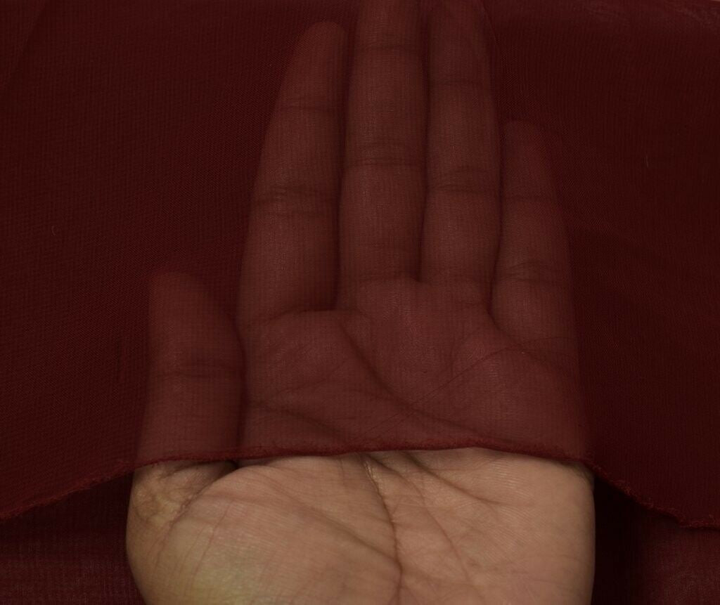 Indian Art Silk Vintage Sari Remnant Scrap Fabric for Sewing Craft Maroon