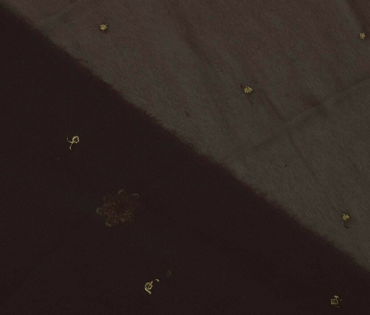 Blend Georgette Silk beaded Vintage Sari Remnant Scrap Fabric for Sewing Craft