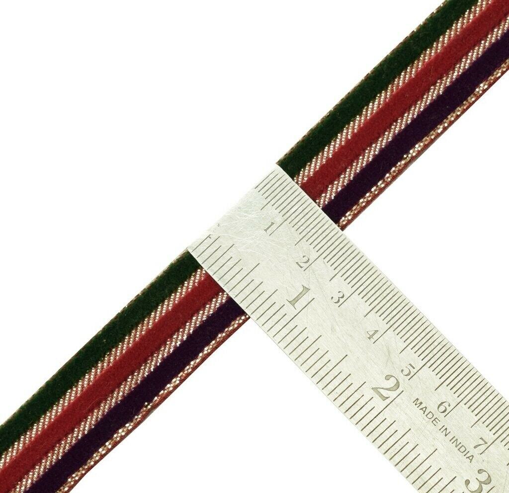 0.75" W 3 Yard Saree Border Indian Craft Trim Multi Color Sewing Ribbon Lace