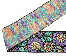 1 Yard Sari Border Indian Craft Trim Sewing Floral Ribbon Lace Edging Tape Black