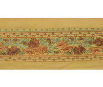 Vintage Sari Border Indian Craft Sewing Trim Embroidered Cream Silk Ribbon Lace