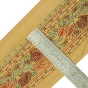 Vintage Sari Border Indian Craft Sewing Trim Embroidered Cream Silk Ribbon Lace