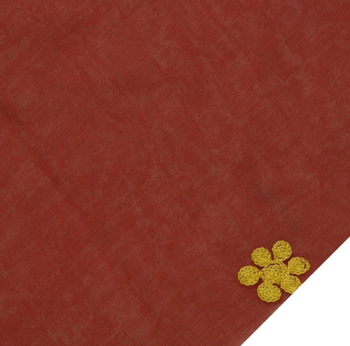Blend Georgette Silk Maroon Vintage Sari Remnant Scrap Fabric for Sewing Craft