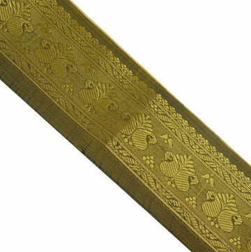 Vintage Saree Border Indian Craft Trim Antique Zari Woven Lace Green