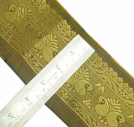 Vintage Saree Border Indian Craft Trim Antique Zari Woven Lace Green