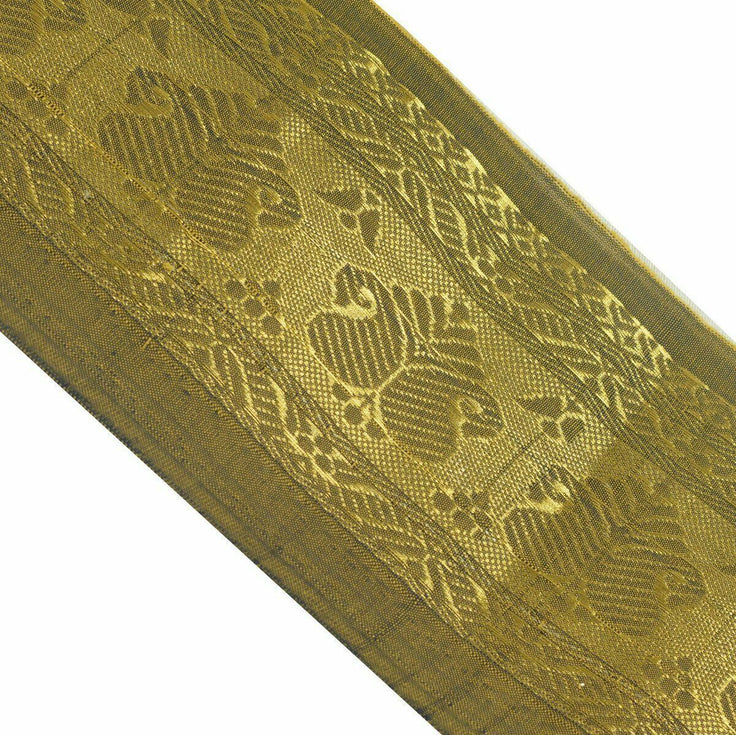 Vintage Saree Border Indian Craft Trim Antique Zari Woven Lace Green