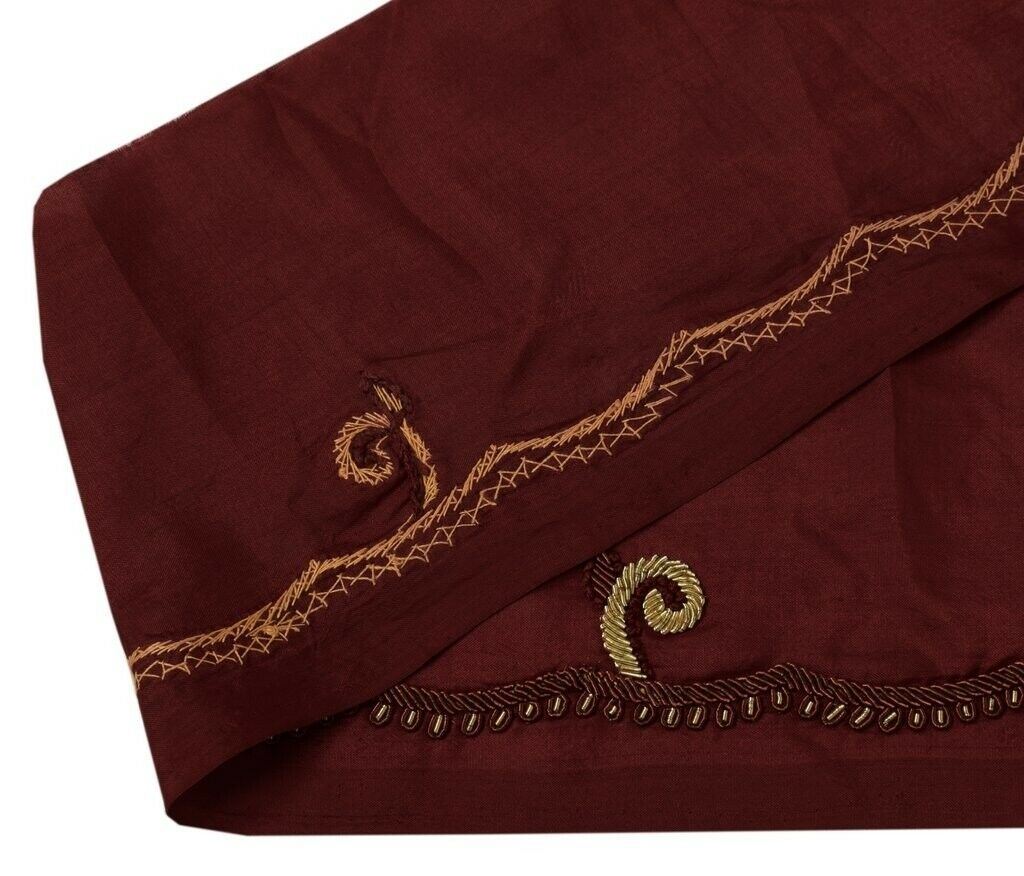 Vintage Sari Border Indian Craft Trim Hand Beaded Zardozi Ribbon Lace Maroon