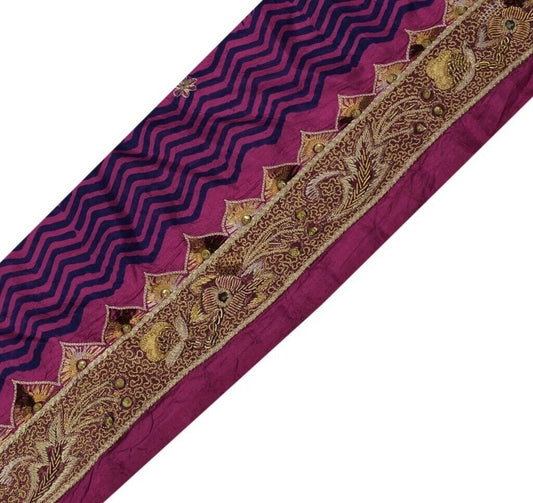 Vintage Sari Border Indian Craft Sewing Trim Hand Beaded Embroidered Ribbon Lace