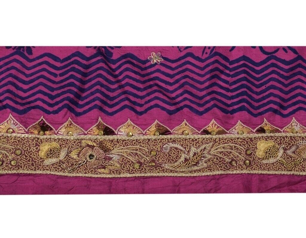 Vintage Sari Border Indian Craft Sewing Trim Hand Beaded Embroidered Ribbon Lace