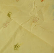 100% Pure Crepe Silk Cream Vintage Sari Remnant Scrap Fabric for Sewing Craft
