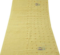 100% Pure Crepe Silk Cream Vintage Sari Remnant Scrap Fabric for Sewing Craft