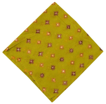 Vintage Saree Remnant Scrap Multi Purpose Embroidered Design Craft Fabric Green