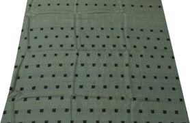Vintage Saree Remnant Scrap Multi Purpose Craft Thread Woven Gray Fabric