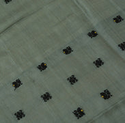 Vintage Saree Remnant Scrap Multi Purpose Craft Thread Woven Gray Fabric