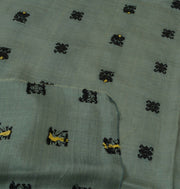 Vintage Saree Remnant Scrap Multi Purpose Craft Thread Woven Gray Fabric