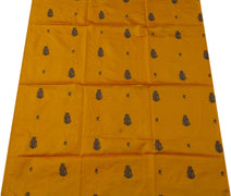 Vintage Saree Remnant Scrap Multi Purpose Craft Thread Woven Mustard Fabric
