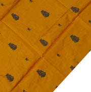 Vintage Saree Remnant Scrap Multi Purpose Craft Thread Woven Mustard Fabric