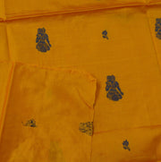 Vintage Saree Remnant Scrap Multi Purpose Craft Thread Woven Mustard Fabric