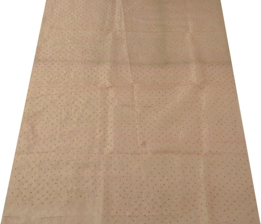 Vintage Saree Remnant Scrap Multi Purpose Craft Hand Beaded Woven Pink Fabric