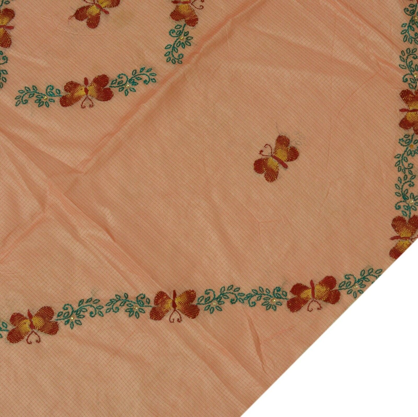 Vintage Saree Remnant Scrap Multi Purpose Craft Hand Embroidery Fabric