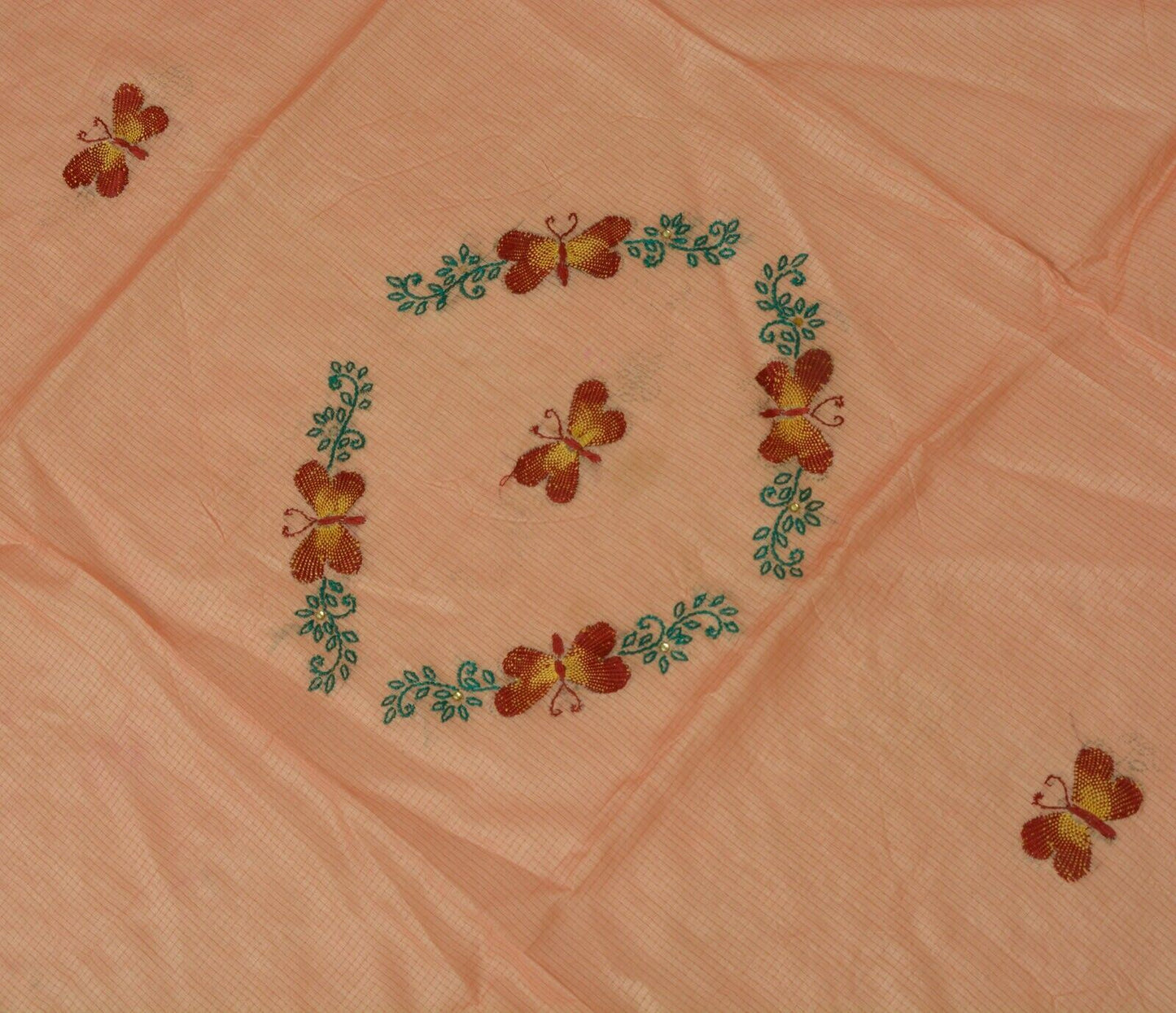 Vintage Saree Remnant Scrap Multi Purpose Craft Hand Embroidery Fabric