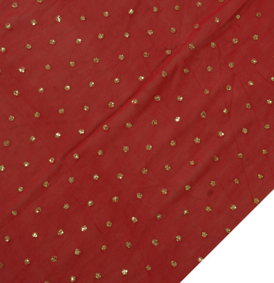 Vintage Saree Remnant Scrap Multi Purpose Craft Sequins Embroidered Fabric