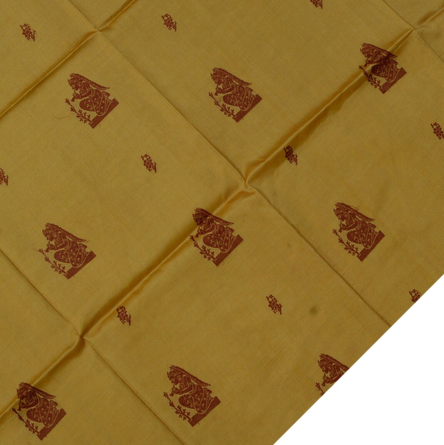 Vintage Saree Remnant Scrap Multi Purpose Craft Woven Baluchari Fabric
