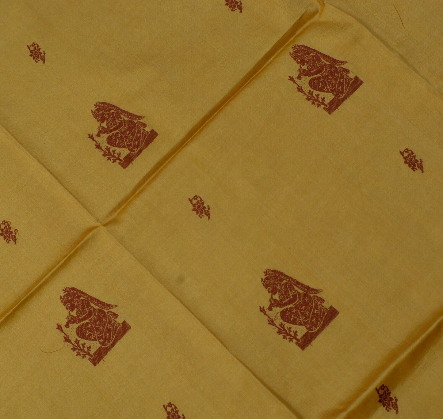 Vintage Saree Remnant Scrap Multi Purpose Craft Woven Baluchari Fabric